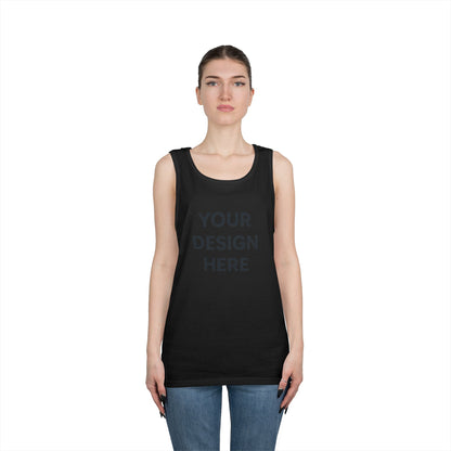 Custom Gildan 5200 Heavy Cotton Tank Top Personalized Sleeveless Shirt Custom Logo, Text, or Design Unisex Classic Fit Summer Tee
