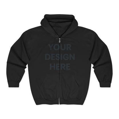 Custom Personalizable Gildan 18600 Heavy Blend Full-Zip Hooded Sweatshirt | Unisex Zip-Up Fleece Hoodie with Your Logo, Design, or Name | Soft Custom Apparel