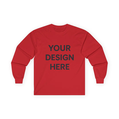 Custom Gildan 2400 Ultra Cotton Long Sleeve T-Shirt Personalized Heavyweight Tee Custom Logo, Text, or Design Unisex Durable Cotton Shirt