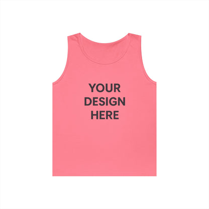 Custom Gildan 5200 Heavy Cotton Tank Top Personalized Sleeveless Shirt Custom Logo, Text, or Design Unisex Classic Fit Summer Tee