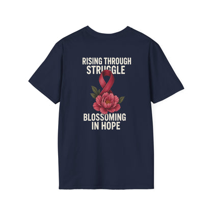 Hope Blossom T-Shirt | Inspirational Quote Tee, Gift for Loved Ones, Awareness Shirt, Motivational Apparel, Casual Wear