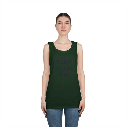 Custom Gildan 5200 Heavy Cotton Tank Top Personalized Sleeveless Shirt Custom Logo, Text, or Design Unisex Classic Fit Summer Tee