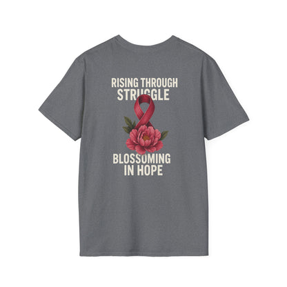 Hope Blossom T-Shirt | Inspirational Quote Tee, Gift for Loved Ones, Awareness Shirt, Motivational Apparel, Casual Wear